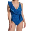 Profile by Gottex Mehndi Teal Floral V-Neck One Piece Swimsuit – Ruffled Shoulder & Tummy Control -Her Room US profile by gottex prof01 m2132 gs