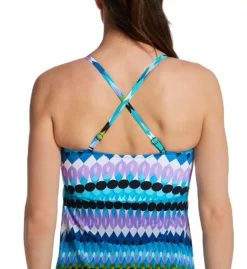 Profile by Gottex Moroccan Escape Blue Ikat Flyaway Bandeau One Piece Swimsuit -Her Room US profile by gottex prof01 me2045 cs1