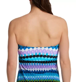 Profile by Gottex Moroccan Escape Blue Ikat Flyaway Bandeau One Piece Swimsuit -Her Room US profile by gottex prof01 me2045 cs2