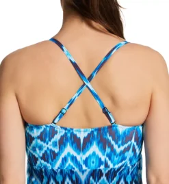 Profile by Gottex Ocean Blues Ikat Print – Mesh Flyaway Bandeau Swim Dress -Her Room US profile by gottex prof01 ob2045 cs1