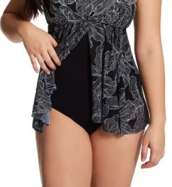 Profile by Gottex Black and White Palm Leaf – Soiree Flyaway Mesh Convertible Bandeau Swim Dress -Her Room US profile by gottex prof01 s2045 cs3