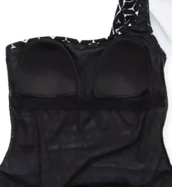 Profile by Gottex Supreme Navy Geo Asymmetrical One Shoulder Ruffle One Piece Swimsuit -Her Room US profile by gottex prof01 s2061 cs6