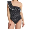 Profile by Gottex Supreme Navy Geo Asymmetrical One Shoulder Ruffle One Piece Swimsuit -Her Room US profile by gottex prof01 s2061 gs