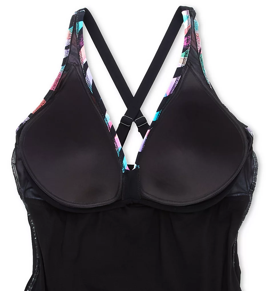 Profile by Gottex Plus Size Wild Parade Zebra Print Swim Dress – Multi/Black Underwire Tummy Control One Piece 7 Profile by Gottex Plus Size Wild Parade Zebra Print Swim Dress – Multi/Black Underwire Tummy Control One Piece - Image 5