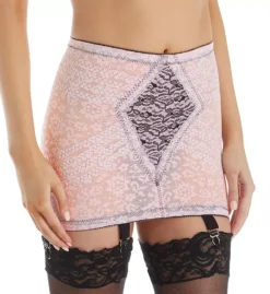 Rago Lacette White Floral Lace Extra Firm Shaping Girdle – 6 Garter High Waist Control Shaper