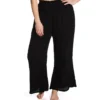 Raisins Curve Dia Plus Size High Waist Crinkle Gauze Beach Cover-Up Pants – Black Flared Leg 1 Raisins Curve Dia Plus Size High Waist Crinkle Gauze Beach Cover-Up Pants – Black Flared Leg -Her Room US raisins curve raic01 j840093 gs
