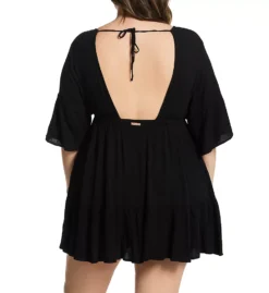 Raisins Curve Black Crinkle Gauze V-Neck Plus Size Tavarua Dress Cover Up 7 Raisins Curve Black Crinkle Gauze V-Neck Plus Size Tavarua Dress Cover Up -Her Room US raisins curve raic01 j840097 bs