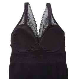 Rhonda Shear 4056 Seamless Lace Trim Tank Top with Built-In Shelf Bra -Her Room US rhonda shear rhon01 4056 cs2