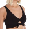 Robin Piccone Ava Solid Black Over The Shoulder Bikini Top – V-Neck Keyhole Wireless Swimwear -Her Room US robin piccone rp01 191701 gs