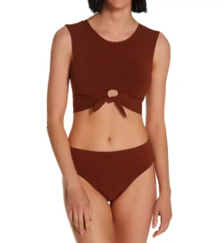 Robin Piccone Ava Front Tie Tank Top Bikini - Keyhole Cutout High Coverage Swim Top -Her Room US robin piccone rp01 191725 cs4