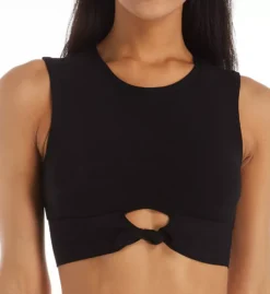 Robin Piccone Ava Front Tie Tank Top Bikini - Keyhole Cutout High Coverage Swim Top -Her Room US robin piccone rp01 191725 fs