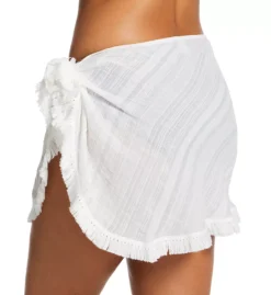 Robin Piccone Natalie White Airy Knit – Diagonal Stripe Fringe Edge Beach Pareo -Her Room US robin piccone rp01 222031 bs