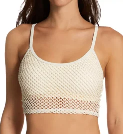 Robin Piccone Pua White Fishnet Cami Swim Top – Wireless Scoop Neck Tankini -Her Room US robin piccone rp01 231302 fs