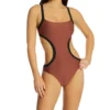 Sanctuary Black Honeycomb Monokini – Snake Bite Mod Square Neck Striped Side Cut-Out Swimsuit -Her Room US sanctuary san01 b23225 gs