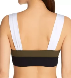 Sanctuary Block Party Tri-Color Textured Twist - Sweetheart Cut-Out Crop Swim Top -Her Room US sanctuary san01 bp21405 bs