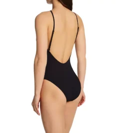 Sanctuary Black Ribbed High Neck Convertible Mio – Sandbar Solids One Piece Swimsuit -Her Room US sanctuary san01 d23254 bs