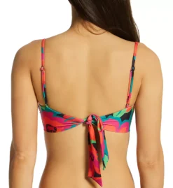 Sanctuary Savage Gardener Tropical Floral V-Wire Wireless Tie-Back Swim Top -Her Room US sanctuary san01 g23149 bs