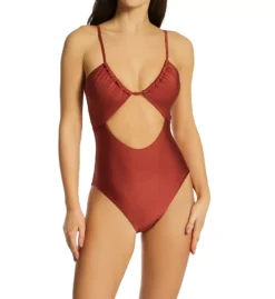 Sanctuary Glistening In Sun Shimmery Diamond Cutout One Piece Swimsuit