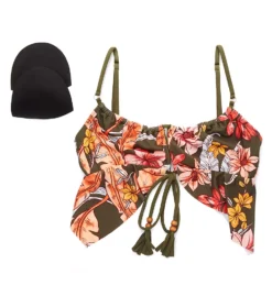 Sanctuary Organic Botanic Floral – Hanky Cut Flounce Bralette Swim Top -Her Room US sanctuary san01 ob21104 cs5