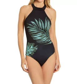 Sanctuary Palmetto Paradise Tropical Print High Neck Mio – Eco-Friendly Tie-Back One Piece Swimsuit -Her Room US sanctuary san01 pp21212 fs