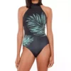 Sanctuary Palmetto Paradise Tropical Print High Neck Mio – Eco-Friendly Tie-Back One Piece Swimsuit -Her Room US sanctuary san01 pp21212 gs