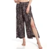 Sanctuary Leopard Print Seersucker Side Slit Cropped Beach Cover Up Pants -Her Room US sanctuary san01 sc22807 gs