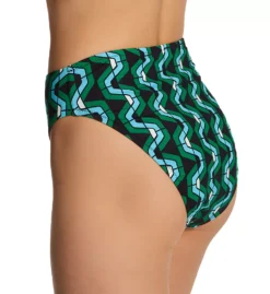 Sanctuary Black & White Geo Wave High Leg High Rise Swim Bottom - Sustainable Cheeky Bikini -Her Room US sanctuary san01 w23547 bs