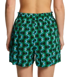 Sanctuary Geo Wave Textured Cotton Paper Bag High Waist Skort Cover-Up -Her Room US sanctuary san01 w23831 bs