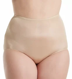 Plus Size Hidden Elastic Nylon Classic Brief Panty -Her Room US shadowline shdw01 17032p fs