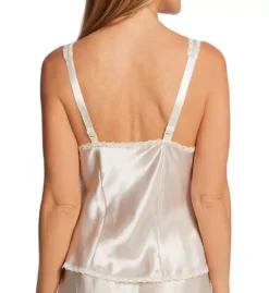 Shadowline Rochelle Satin Lace Trim Cami – Adjustable Strap Bias Cut Sleep Top -Her Room US shadowline shdw01 22075 bs