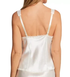 Shadowline Plus Size Rochelle Satin Lace Cami – V-Neck Adjustable Strap Sleep Top -Her Room US shadowline shdw01 22075x bs