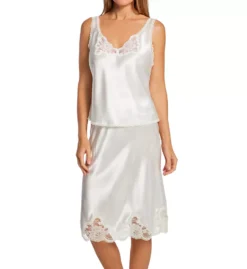 Shadowline Plus Size Rochelle Satin Lace Cami – V-Neck Adjustable Strap Sleep Top -Her Room US shadowline shdw01 22075x cs2