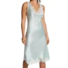 Shadowline Rochelle Glossy Satin V-Neck Full Slip with Scalloped Lace Trim -Her Room US shadowline shdw01 27075 gs