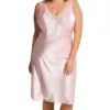 Shadowline Rochelle Plus Size Satin Full Slip – Lace Trim Wireless V-Neck Sleepwear -Her Room US shadowline shdw01 27075x gs