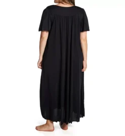 Shadowline Plus Size Beloved 53-Inch Flutter Sleeve Gown – Embroidered Opacitrique Nylon Sleepwear -Her Room US shadowline shdw01 32275x bs