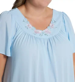 Shadowline Plus Size Petals 53" Gown – Floral Embroidered Opacitrique Nylon Sleepwear -Her Room US shadowline shdw01 32280x cs1