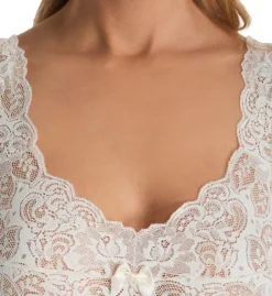 Shadowline Silhouette Nylon Tricot Hi-Low Nightgown - Sheer Lace Cup Tulip Hem Sleepwear -Her Room US shadowline shdw01 35737 cs1