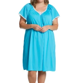 Plus Cameo Nylon Tricot S/S 40 Inch Waltz Gown -Her Room US shadowline shdw01 36123x fs