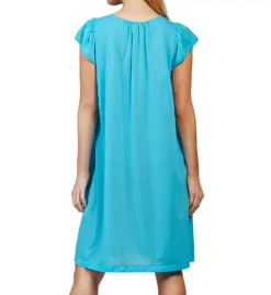 Rosebud Nylon Tricot Short Sleeve 40 Inch Gown -Her Room US shadowline shdw01 36222 bs