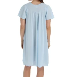 Shadowline Beloved Gown – Opacitrique Nylon Tricot Flutter Sleeve Lace Trim Nightgown -Her Room US shadowline shdw01 36275 bs