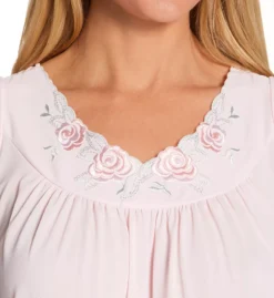 Shadowline Petals Rose Embroidery Scalloped Neckline – Opacitrique Nylon Tricot 40 Inch Gown -Her Room US shadowline shdw01 37280 cs4