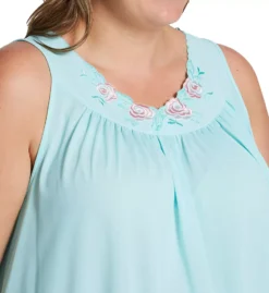 Shadowline Plus Petals Rose Embroidered V-Neck Nightgown – Opaque Nylon Tricot 40-Inch Sleep Gown -Her Room US shadowline shdw01 37280x cs1