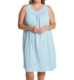 Shadowline Plus Petals Rose Embroidered V-Neck Nightgown – Opaque Nylon Tricot 40-Inch Sleep Gown -Her Room US shadowline shdw01 37280x fs