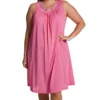 Shadowline Plus Petals Rose Embroidered V-Neck Nightgown – Opaque Nylon Tricot 40-Inch Sleep Gown -Her Room US shadowline shdw01 37280x gs