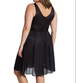 Shadowline Plus Silhouette 40 Inch Gown – Satintrique Lace & Satin A-Line Nightgown -Her Room US shadowline shdw01 37737x bs