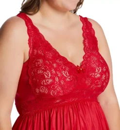 Shadowline Plus Silhouette 40 Inch Gown – Satintrique Lace & Satin A-Line Nightgown -Her Room US shadowline shdw01 37737x cs1