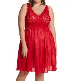 Shadowline Plus Silhouette 40 Inch Gown – Satintrique Lace & Satin A-Line Nightgown -Her Room US shadowline shdw01 37737x fs