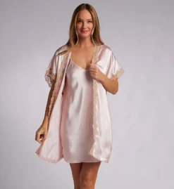 Shadowline 4105 Simply Charming Satin Chemise – High Luster V-Neck Dolphin Hem Sleepwear -Her Room US shadowline shdw01 4105 cs3