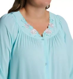 Shadowline Plus Size Petals 54-Inch Button-Front Robe – Rose Embroidered Opacitrique Nylon Sleep Coat -Her Room US shadowline shdw01 71280x cs1