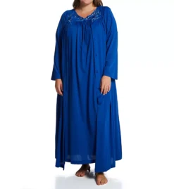 Shadowline Plus Size Petals 54-Inch Button-Front Robe – Rose Embroidered Opacitrique Nylon Sleep Coat -Her Room US shadowline shdw01 71280x cs3